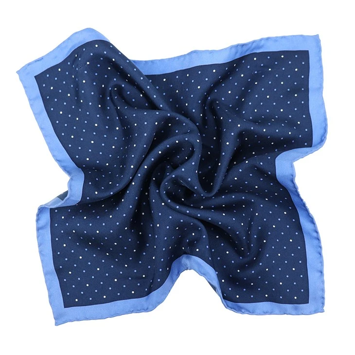 Blue And White Polka Dot Pocket Square
