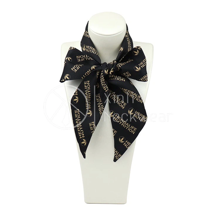 Thin Black Silk Scarf