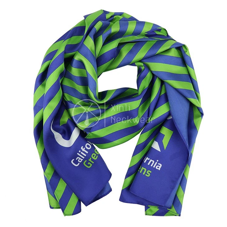 Navy Blue And White Striped Scarf